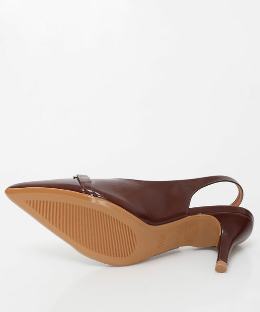 Scarpin Feminino Slingback Salto Fino Vizzano Marrom 