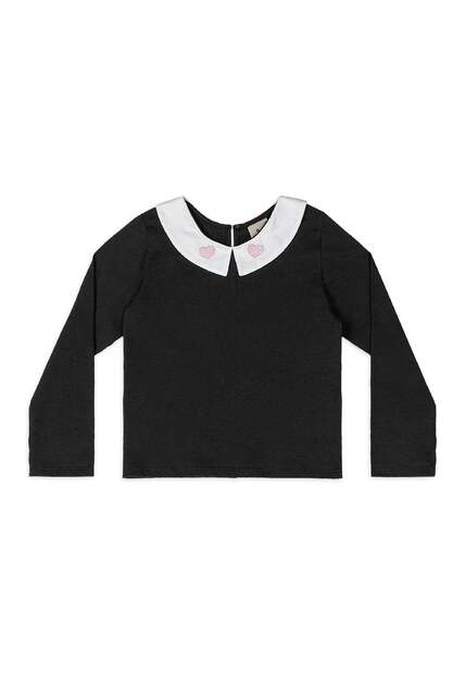 Blusa Infantil com Gola Coração Quimby