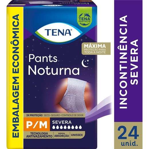 Roupa Intima Tena Pants Noturna P/M Com 24 Unidades