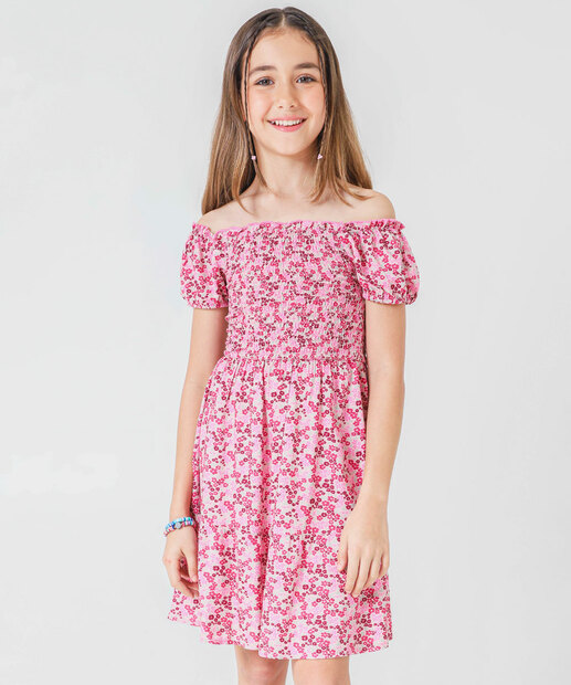 Image_Vestido Juvenil Ciganinha Lastex Floral Marisa Tam 10 a 16 Rosa