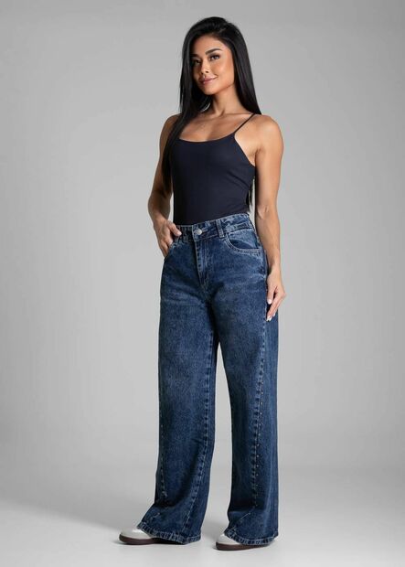 Calça Jeans Sawary Wide Leg Petit - 282398