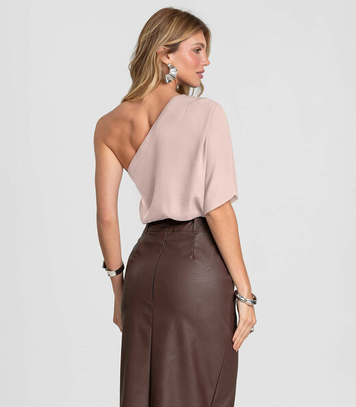 Blusa Feminina Manga Única Dianna Rosa