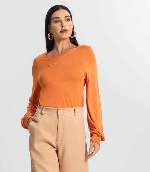 Image_Blusa Manga Longa Tricot Endlles Laranja