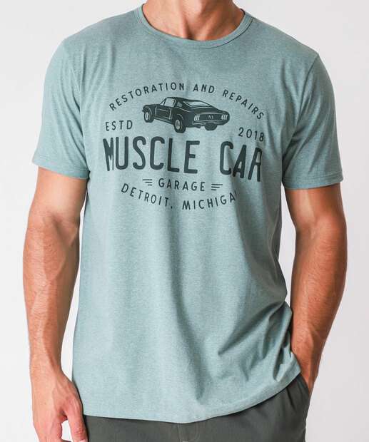 Camiseta Masculina Estampa Frontal Manga Curta