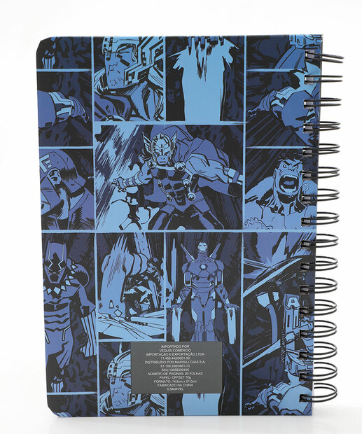 Caderneta Anotações Super Heróis Marvel Azul