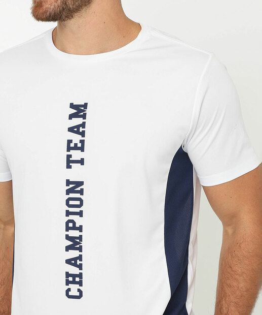 Camiseta Masculina Fitness Estampada MR Branco