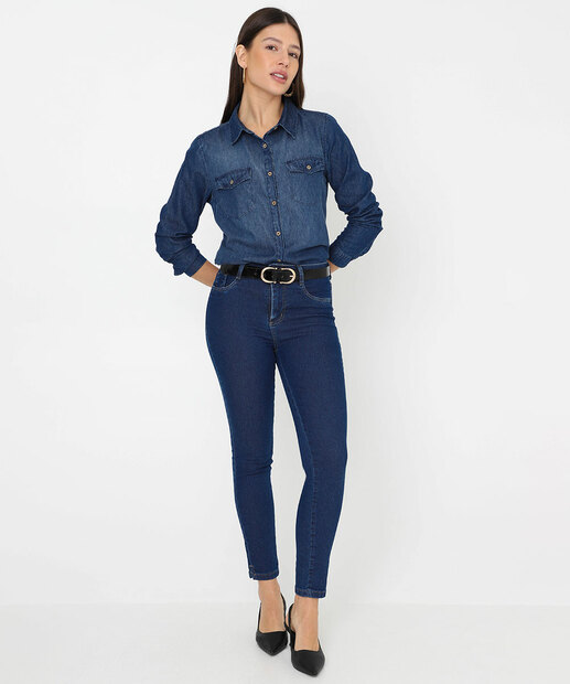 Image_Calça Feminina Jeans Cigarrete Sawary Azul