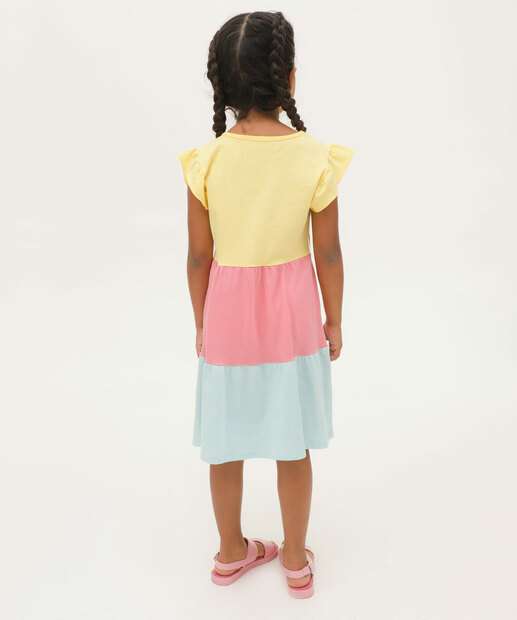 Vestido Infantil Recorte Babado Marisa Tam 4 a 10