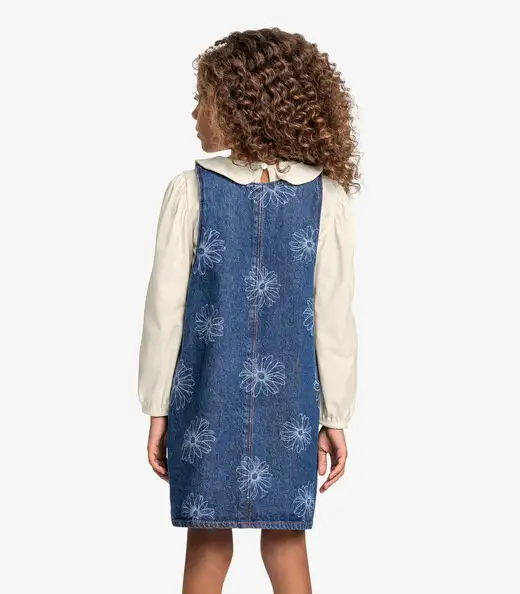 Conjunto Blusa Com Salopete Jeans Trick Nick Azul