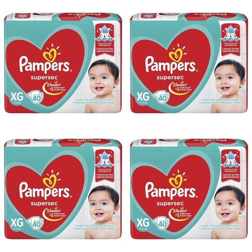 Image_Kit 4 Fraldas Supersec Hiper ”Xg” Pampers Simples c/40 Unidades