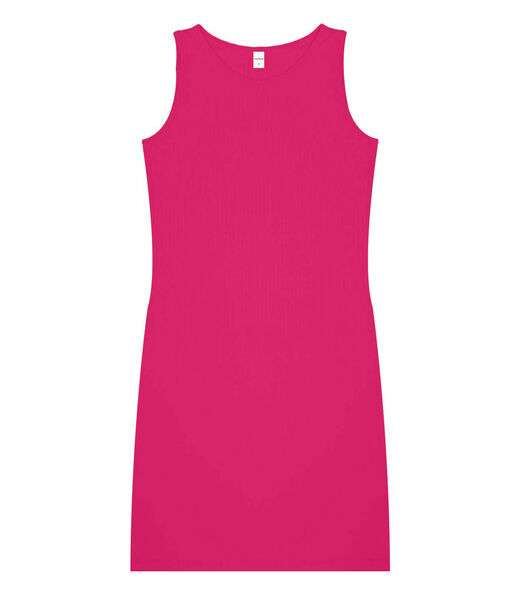 Vestido Curto Em Ribana Canelada Rovitex Rosa