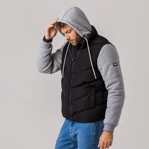 Jaqueta Puffer com Moletom Masculina Urban Rock e Soda