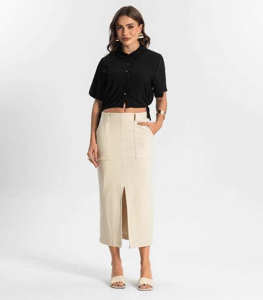 Camisa Feminina Gola Dupla Endless Preto