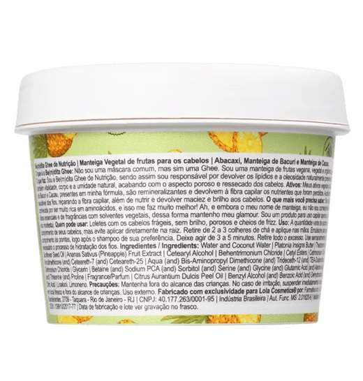 Máscara de Nutrição Lola Cosmetics Be(m)dita Ghee Abacaxi 100g