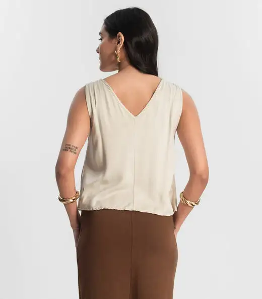 Regata Feminina de Viscose Rovitex Bege