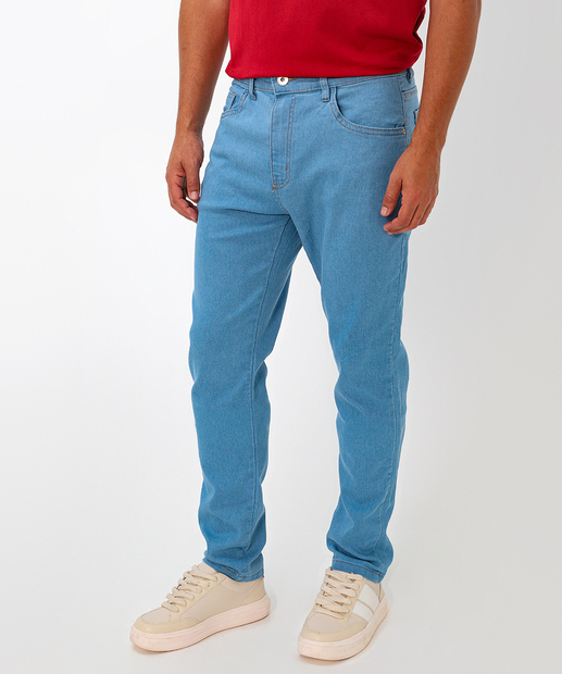 Calça Masculina Jeans Skinny Bolsos Azul Claro