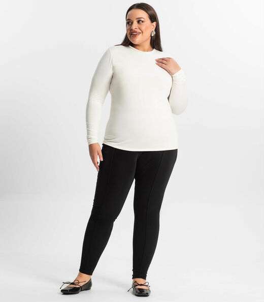 Blusa Térmica Feminina Plus Size Secret Glam Bege
