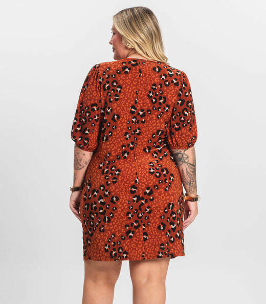 Vestido Malha Fria Plus Infinita Cor Laranja