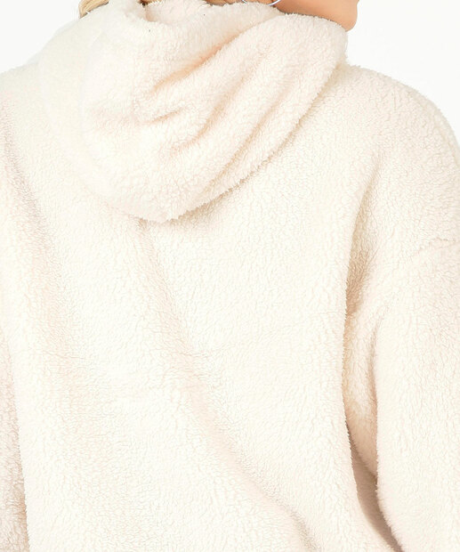 Blusão Feminino Sherpa Mickey Capuz Disney Off White