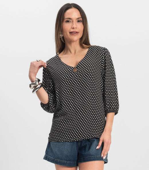 Image_Blusa Manga Curta Infinita Cor Preto