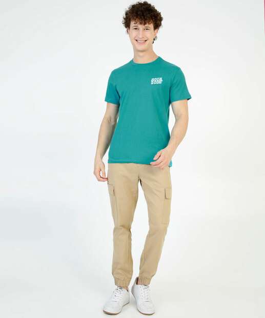 Camiseta Masculina Estampa Frase Manga Curta Rock & Soda