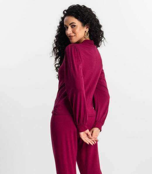 Blusa Manga Longa Feminina Rovitex Vermelho