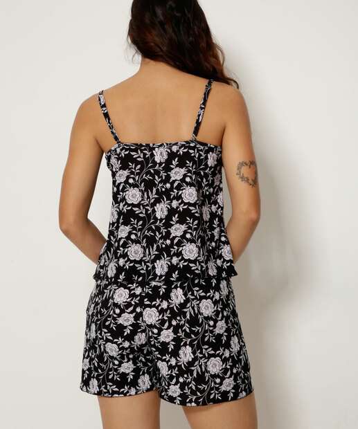 Pijama Feminino Estampa Floral Alças Finas Marisa