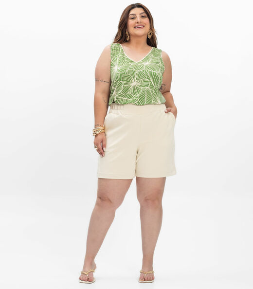 Regata em Viscose Feminina Plus Size Secret Glam Verde