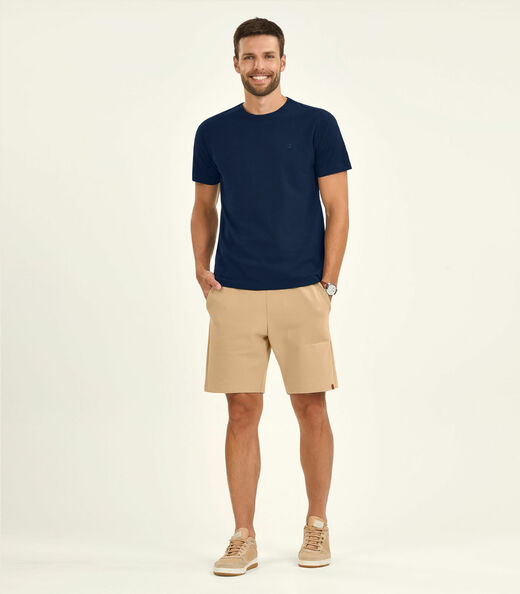 Camiseta Masculina Meia Malha Diametro Azul