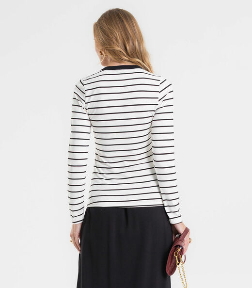 Blusa Manga Longa Feminina Listrada Plus Rovitex Bege