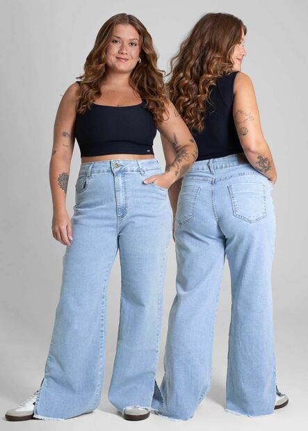 Calça Jeans Sawary Wide Leg Petit - 281181