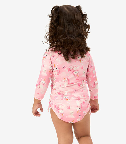 Conjunto Bíquini Infantil Proteção UV Rovi Kids Rosa
