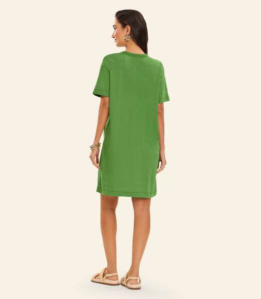 Vestido Básico T-Shirt Feminino Rovitex Verde