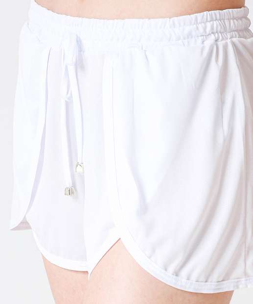 Short Saída De Praia Feminino Amarração Branco Marisa