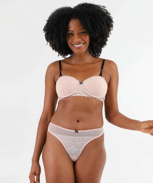 Calcinha Fio Dental Renda Marisa Rosa