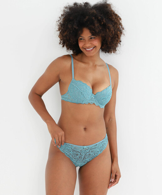 Calcinha Biquíni Renda Marisa Azul