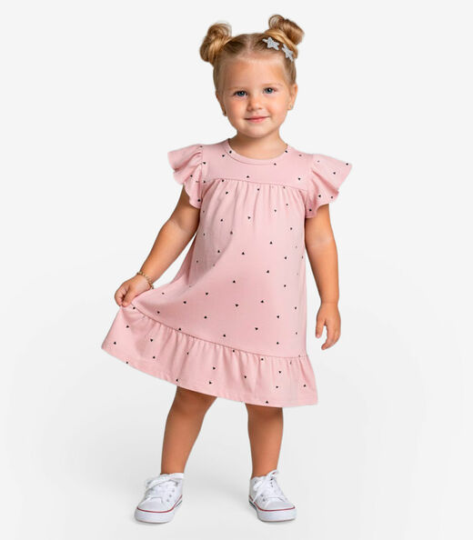 Image_Vestido Infantil Com Manga Godê Select Rosa