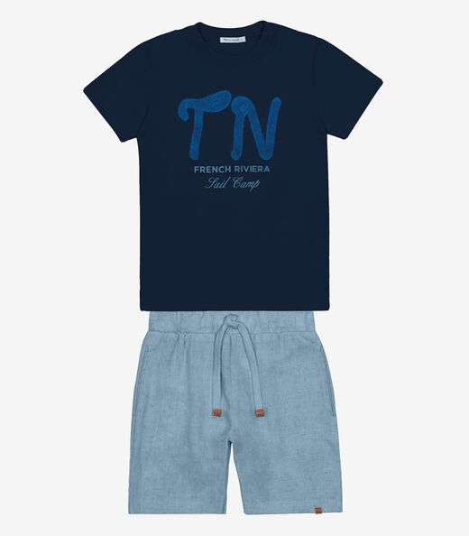 Image_Conjunto Menino Camiseta Com Bermuda Trick Nick Azul