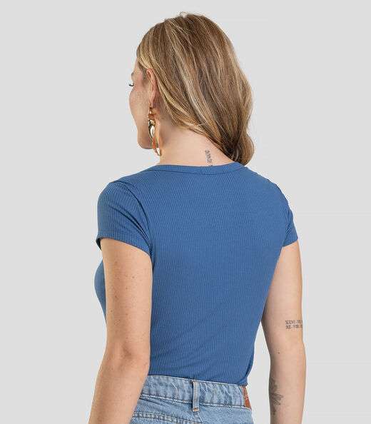 Blusa Feminina Canelada Dianna Azul