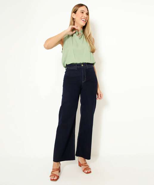 Blusa Regata Feminina Vazada Amarração Marisa