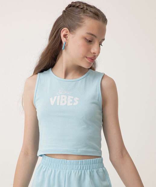 Blusa Juvenil Cropped Regata Marisa Tam 10 a 16