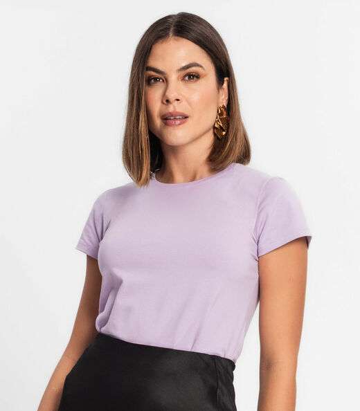 Blusa Feminina Cotton Leve Básica Rovitex Roxo