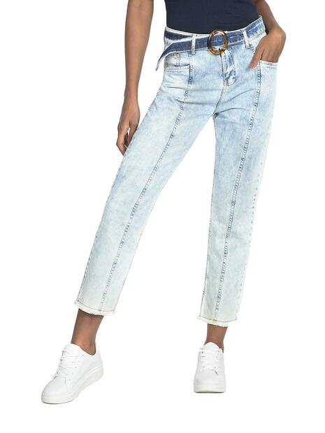 Calça Feminina Moon Cinto Jeans Claro Polo Wear