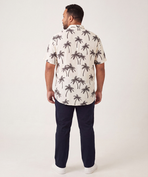 Camisa Plus size Masculina Estampa Coqueiros MR