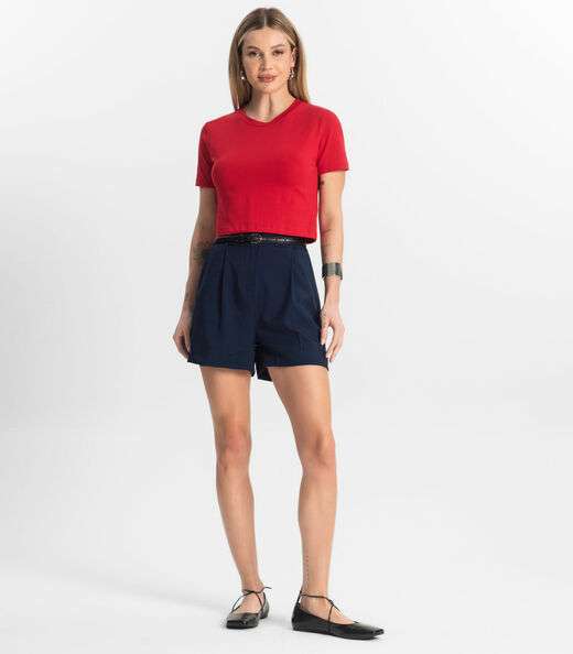 Blusa Básica Feminina Cotton Leve Rovitex Vermelho