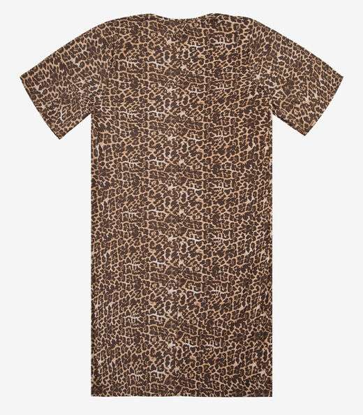 Vestido Curto Estampado Feminino Rovitex Marrom