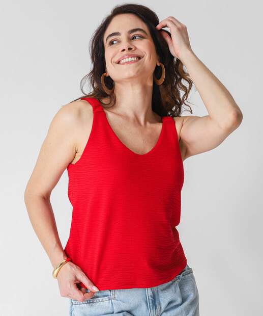 Image_Blusa Regata Feminina Évora Textura Marisa Vermelho