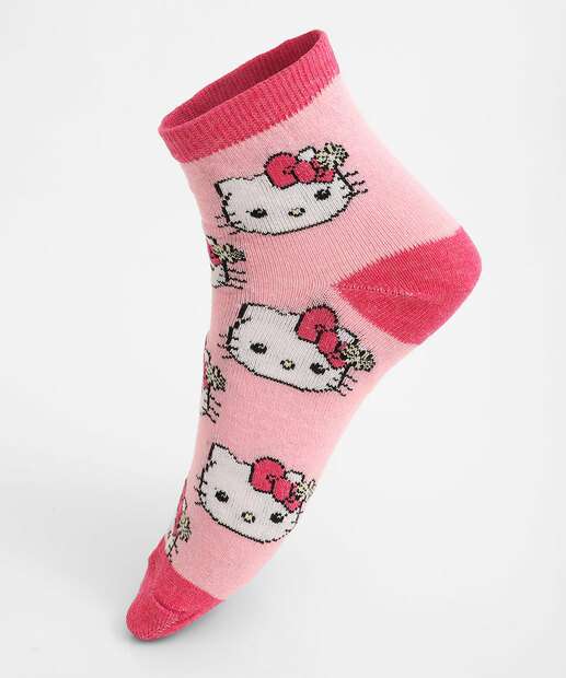 Kit Meia Cano Longo Feminina Hello Kitty Sanrio