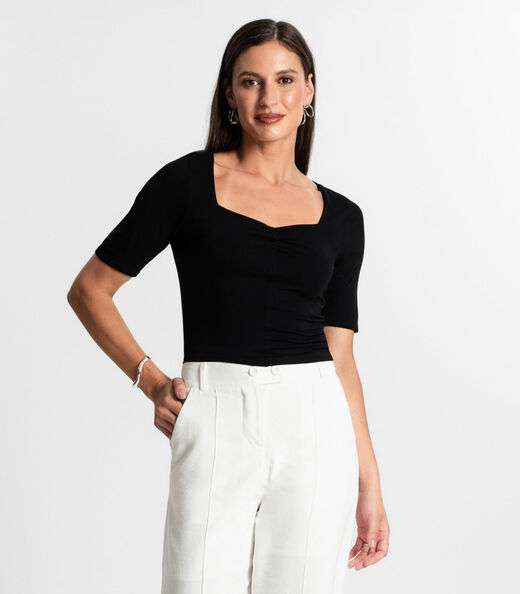 Image_Blusa Feminina Manga Curta Rovitex Preto