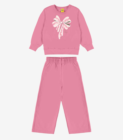 Conjunto Blusão Com Calça Menina Rovi Kids Rosa